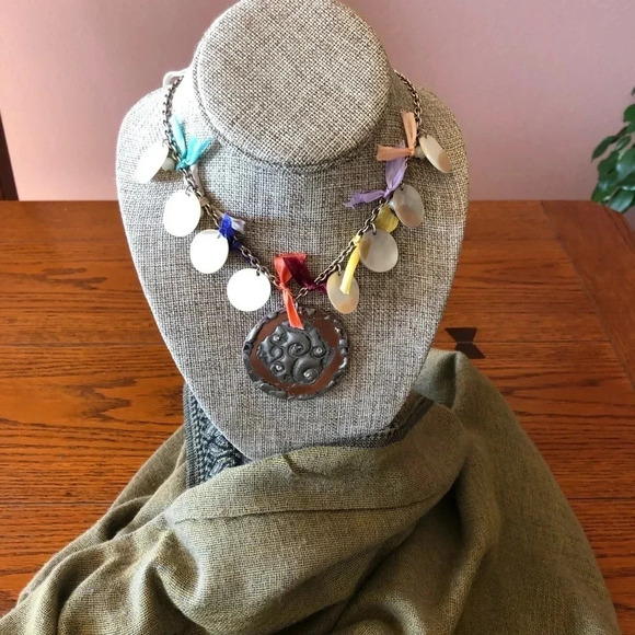 Artisan Made Copper Stamped Necklace. - Picture 3 of 4